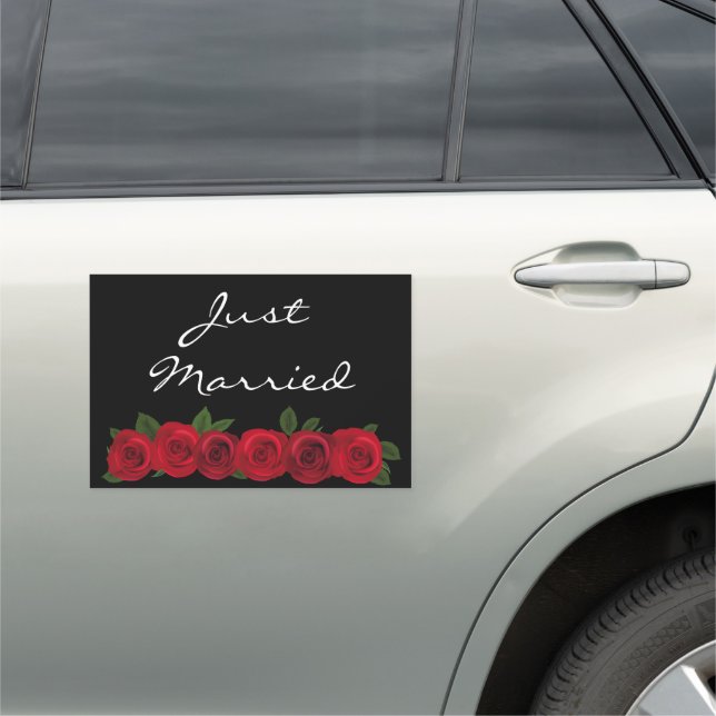 Wedding Car Magnet-Just Married  Car Magnet (In Situ)