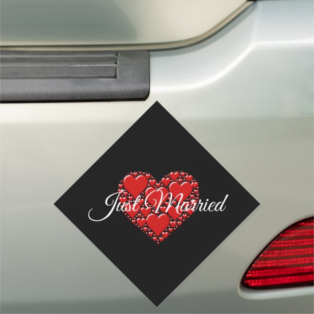 Wedding Car Magnet-Just Married  Car Magnet (In Situ)