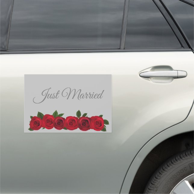 Wedding Car Magnet-Just Married  Car Magnet (In Situ)