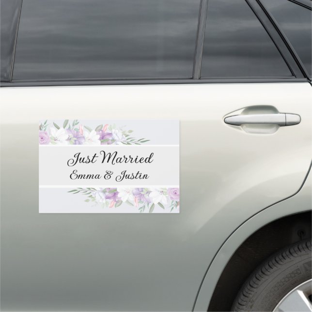 Wedding Car Magnet-Just Married     Car Magnet (In Situ)