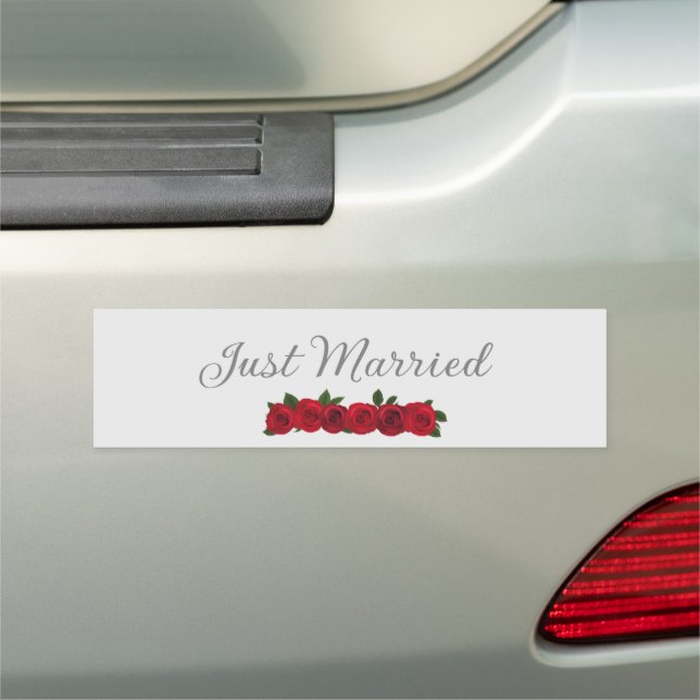 Wedding Car Magnet-Just Married   Car Magnet (In Situ)