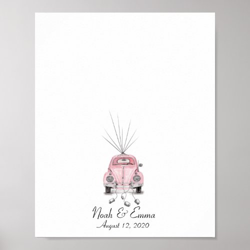 Wedding Car Thumbprint Guest Book