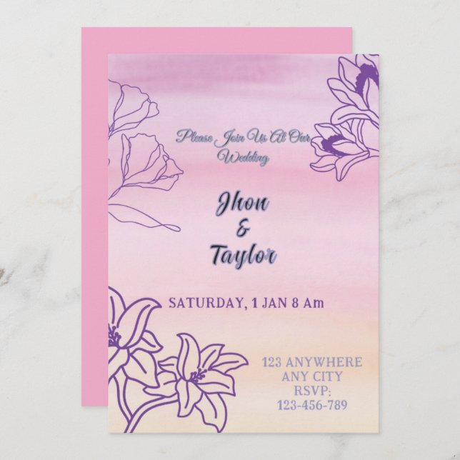 Wedding card (Front/Back)
