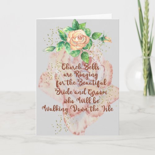 Wedding Card for Bride  Groom Touch of Copper