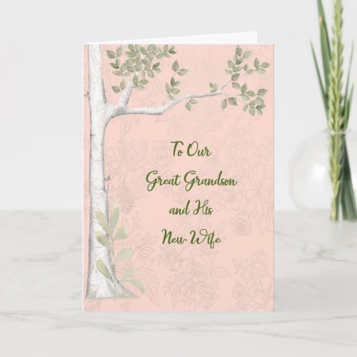Wedding Card for Great Grandson and New Wife