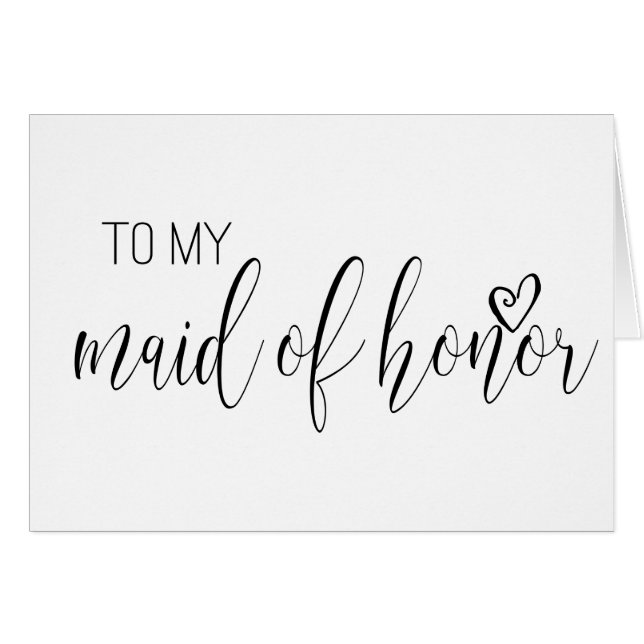 wedding card for TO MY MAID OF HONOR (Front Horizontal)