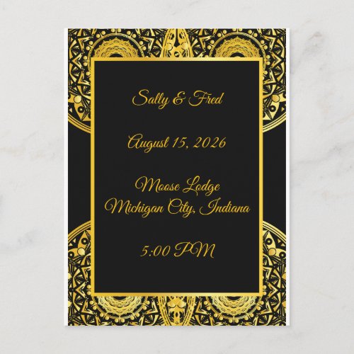 Wedding Card High Resolution, Black Gold
