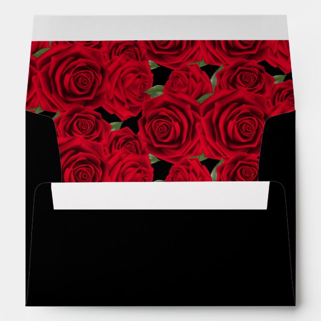 Wedding Card/Invitation Envelope-Red Roses Envelope (Back (Bottom))