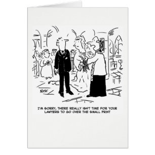 Wedding Card. No Time to go over the Small Print Cards