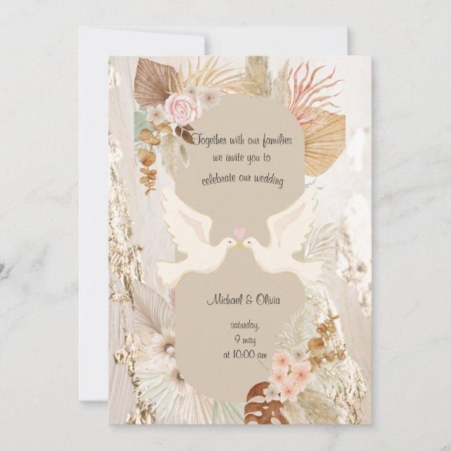 Wedding Card, Personalized Wedding Card (Front)