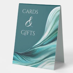 Wedding Cards and Gifts Sign-Emerald Green- Table Tent