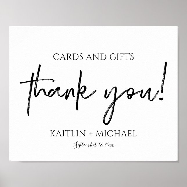 Wedding Cards & Gifts 8x10 Modern Script Black Poster (Front)