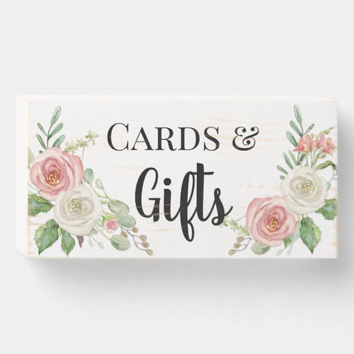 Wedding Cards  Gifts Elegant Watercolor Floral Wooden Box Sign