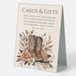 Wedding Cards & Gifts Sign-Cowboy Boots Table Tent
