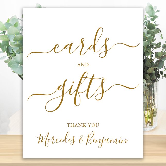 Wedding Cards Gifts Sign Elegant Gold Calligraphy (Creator Uploaded)