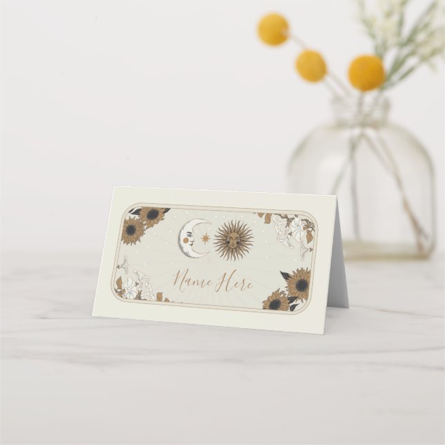 Wedding Cards Names Wedding Tarot Moon Sun Stars  (Front)