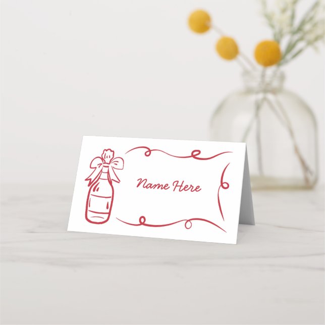 Wedding Cards Names Whimsical Hand Drawn  (Front)