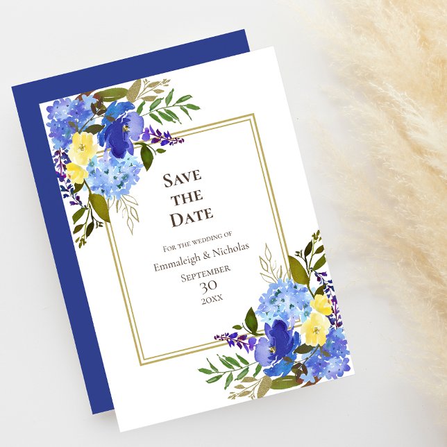 Wedding Carolina Classic Blue Save The Date Invitation (Creator Uploaded)