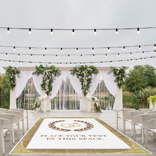 Wedding Carpet, Laurel Wreath Personalized Area Outdoor Rug