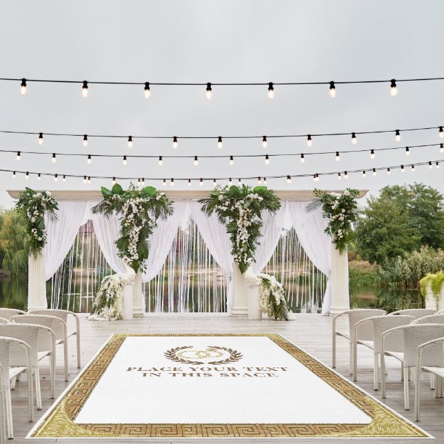 Wedding Carpet, Laurel Wreath Personalized Area Outdoor Rug (Insitu (Wedding 1))