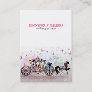 Wedding Carriage With Flowers & Horse Business Card
