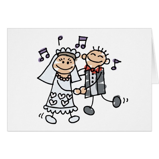 Wedding Cartoon Dance Cards (Front Horizontal)