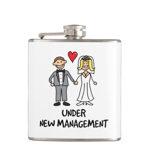 Wedding Cartoon _ Under New Management Flask