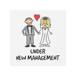 Wedding Cartoon - Under New Management Metal Print