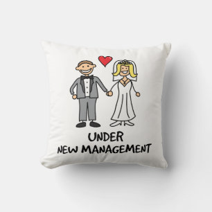 Wedding Cartoon - Under New Management Throw Pillow