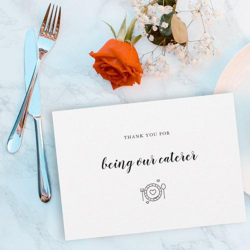 Wedding Caterer Vendor Food  Thank You Card