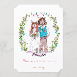 Wedding cats design invitation