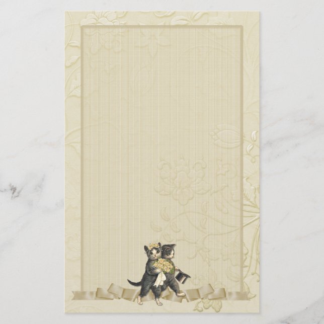 Wedding Cats  - Ivory Stationery (Front)
