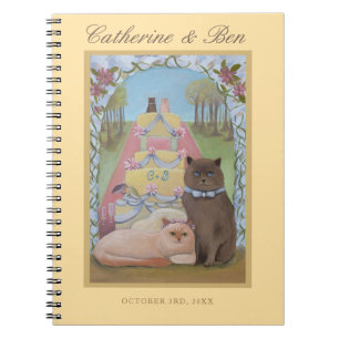 Wedding Cats Personalized Yellow Notebook