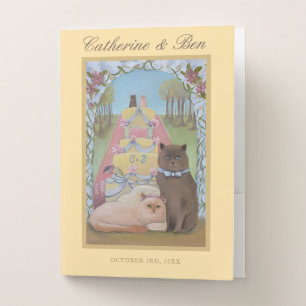 Wedding Cats Personalized Yellow Pocket Folder