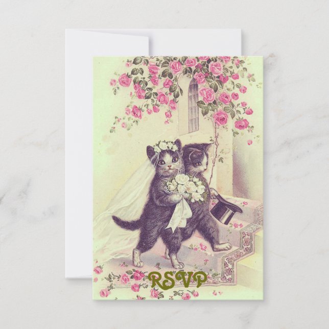 Wedding Cats RSVP Invitation (Front)