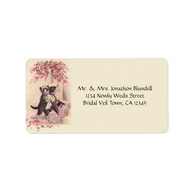 Wedding Cats Vintage Label (Front)