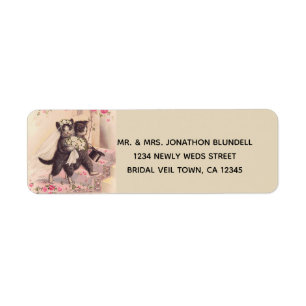 Wedding Cats Vintage Label