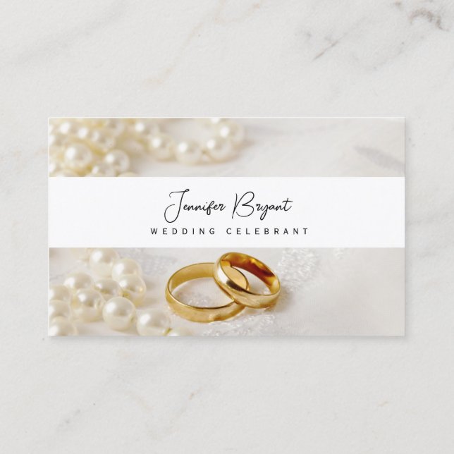 Wedding Celebrant modern beige Business Card (Back)
