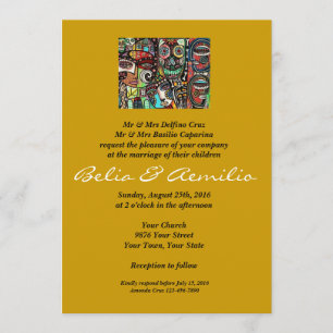 Wedding - Celebrate Life Mexican Couple Invitation