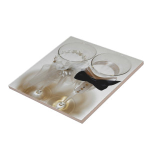 Wedding Celebration Glasses Ceramic Tile