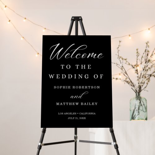 Wedding Celebration Modern Script Welcome Foam Boa Foam Board