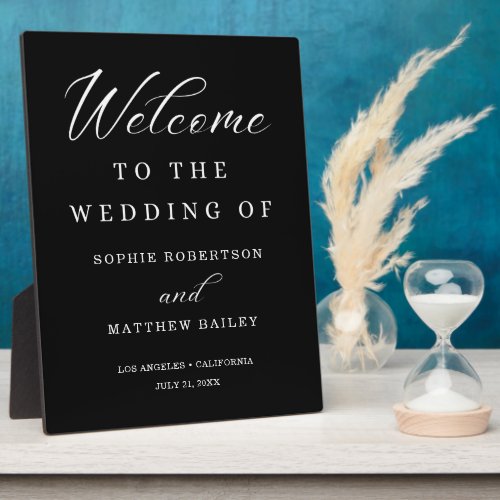 Wedding Celebration Modern Script Welcome Plaque