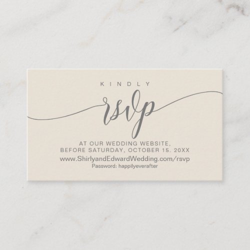 Wedding Celebration Online RSVP Modern  Enclosure Card