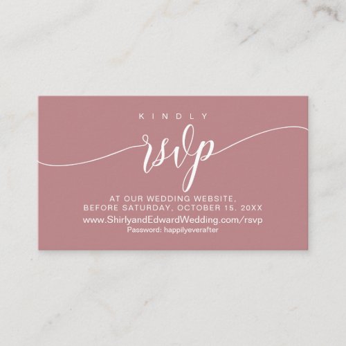 Wedding Celebration Online RSVP Modern  Enclosure Card