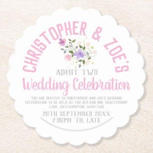 Wedding Celebration Party Invitation Ticket Paper Coaster