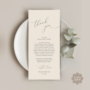Wedding Celebration Place Setting Thank You Card