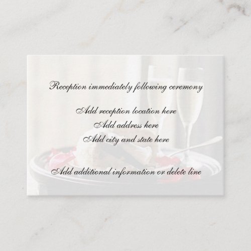 Wedding Celebration Reception Card Business Card