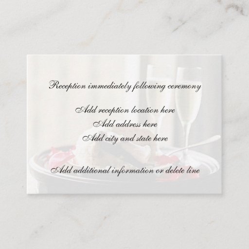 Customizable Wedding Celebration Reception Card Business Card