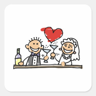 Wedding Celebration Square Sticker