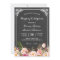 Wedding Celebration Vintage Pink Floral Chalkboard